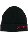 GIVENCHY GIVENCHY EMBROIDERED LOGO BEANIE - 黑色
