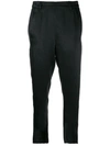 ANN DEMEULEMEESTER CROPPED SATIN TROUSERS