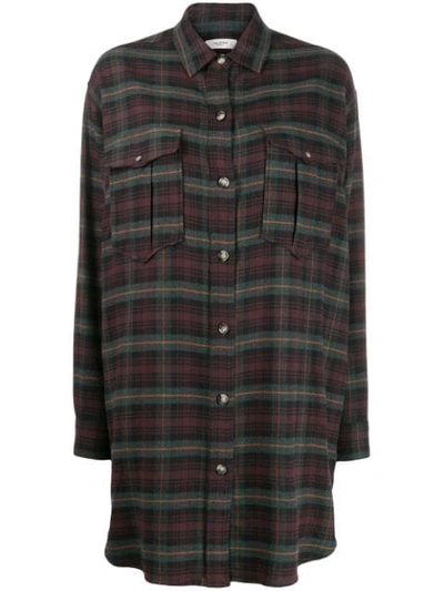 Isabel Marant Étoile Iceo Checked Shirt Dress In Bronze