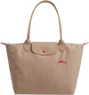 Longchamp Le Pliage Club Small Shoulder Tote In Mink