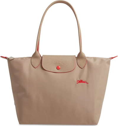 Longchamp Le Pliage Club Small Shoulder Tote In Mink