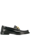 VERSACE VERSACE MEN'S BLACK LEATHER LOAFERS,DSU6895D9VACD41OH 39.5