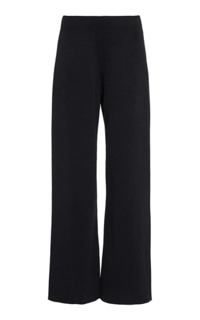 Mansur Gavriel Milano Knit Stretch Wool Trousers In Black