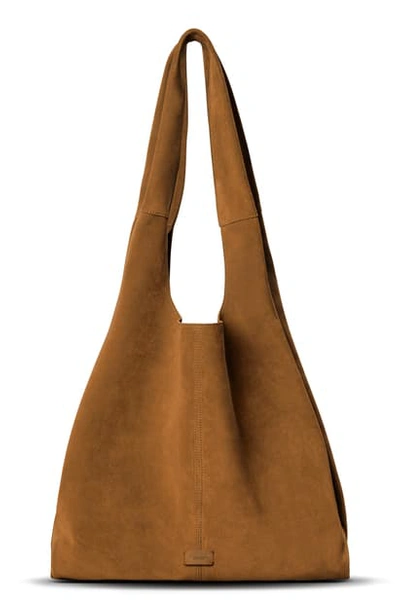 Shinola Market Suede Hobo Bag In Cognac