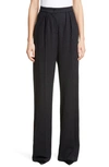 MAX MARA LUANA PLAID HIGH WAIST WIDE LEG PANTS,178603930000010