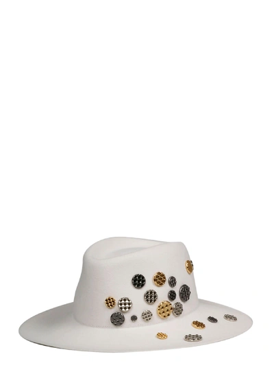 Maison Michel White Leather Hat