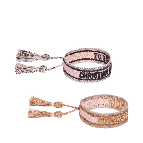 PreOwned Dior Bracelets Woven Pink/goldtone ModeSens