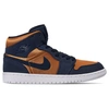 Nike Men's Air Jordan Retro 1 Mid Premium Basketball Shoes In Orange