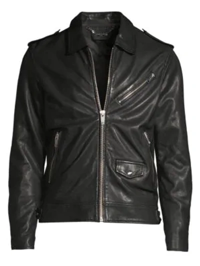 The Kooples Moto Leather Jacket In Black