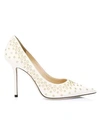 Jimmy Choo Women's Love Grommet Suede Pumps In Latte