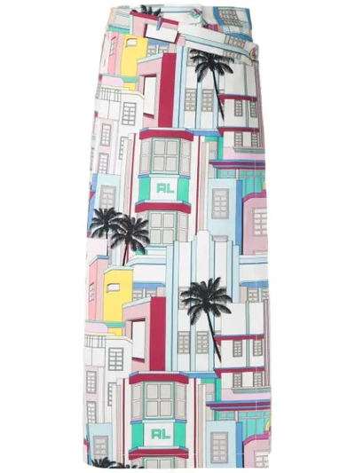 Reinaldo Lourenço Printed Midi Pencil Skirt In Multicolour