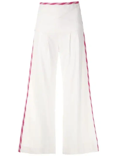 Andrea Bogosian Pock Wide Leg Trousers In White