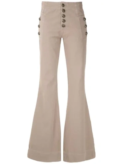 Andrea Bogosian Pocket Flared Trousers In Neutrals
