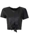 ANDREA BOGOSIAN TIED LEATHER BLOUSE