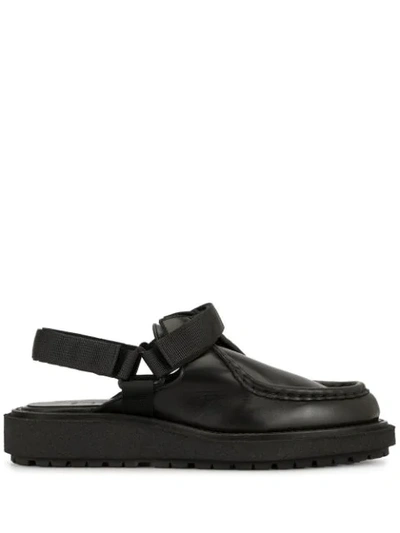 Sacai Open Back Sandals In Black