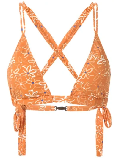 Clube Bossa Blume Printed Bikini Top In Orange