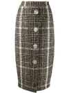 CARMEN MARCH CHECKED PENCIL SKIRT