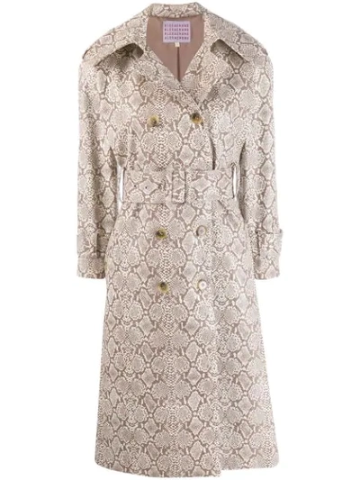 Alexa Chung Snake-effect Faux Leather Trench Coat In Snake Print
