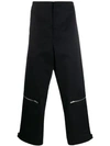 JIL SANDER JIL SANDER WIDE LEG ZIPPED TROUSERS - 黑色