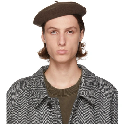 Lemaire Brown Mini Basque Beret