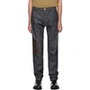 LOEWE LOEWE BLUE LEATHER PATCH POCKET JEANS