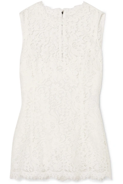 Dolce & Gabbana Corded Lace Top In White