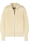 ISABEL MARANT LENZ CABLE-KNIT ALPACA AND WOOL-BLEND CARDIGAN