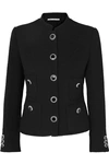 ALESSANDRA RICH BUTTON-EMBELLISHED WOOL-BLEND TWEED JACKET