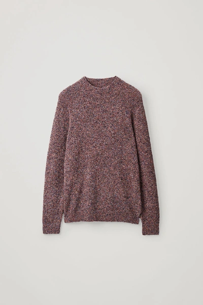 Cos Speckled Cotton-wool Jumper In Grey