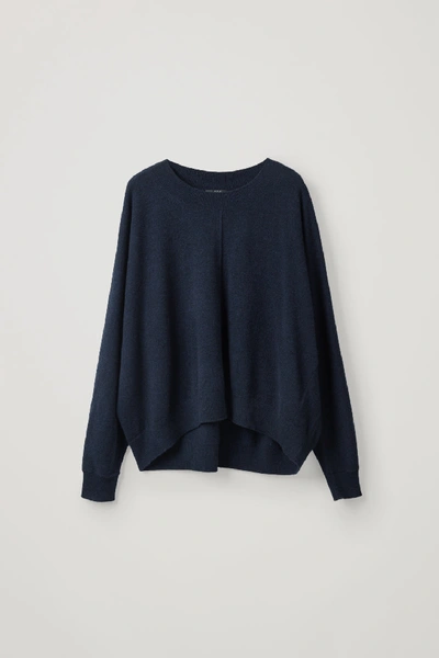 Cos Relaxed Cashmere Jumper In Blue