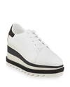 Stella Mccartney Elyse Striped Platform Sole Sneakers In White/black