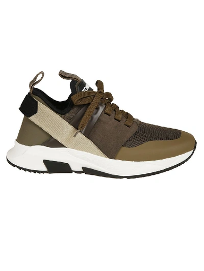 Tom Ford Jago Nylon Mesh Sneakers In Green