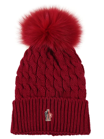 Moncler Ribbed Beanie In Red