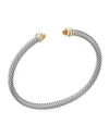 David Yurman Sterling Silver & 18k Yellow Gold Cable Classic Bracelet With Citrine In Orange