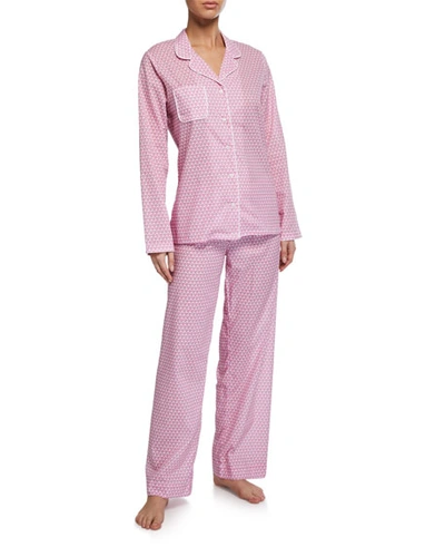 Derek Rose Ledbury Classic Pajama Set In Pink Pattern