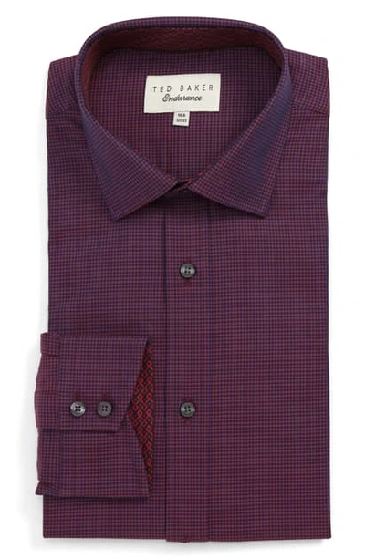 Ted Baker Endurance Extra Slim Fit Check Dress Shirt In Pink