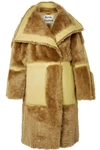 ACNE STUDIOS LUELLE OVERSIZED PANELED SHEARLING AND LEATHER COAT