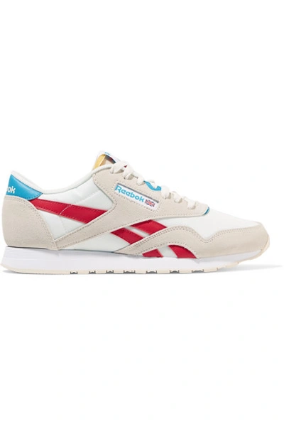 Reebok Classic Mesh, Suede And Leather Sneakers In White