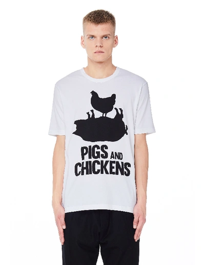 Junya Watanabe White Cotton Pigs & Chickens T-shirt