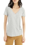 Jcrew Vintage Cotton V-neck Tee In Heather Grey