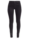 L Agence Margot High-rise Glitter-coated Stretch Skinny Jeans In Black