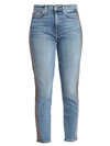 7 FOR ALL MANKIND High-Rise Lurex Racing Stripe Ankle Skinny Jeans