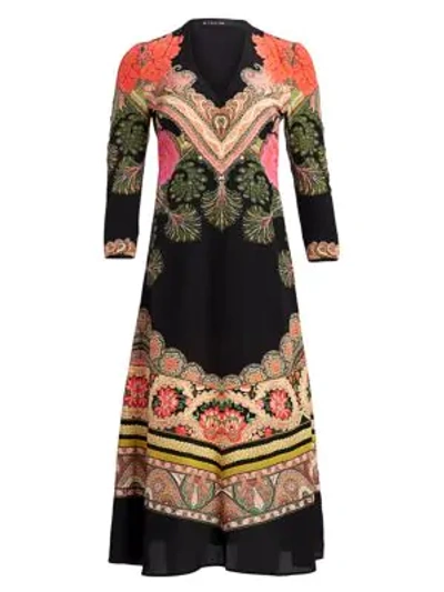 Etro Torero Printed Silk A-line Dress