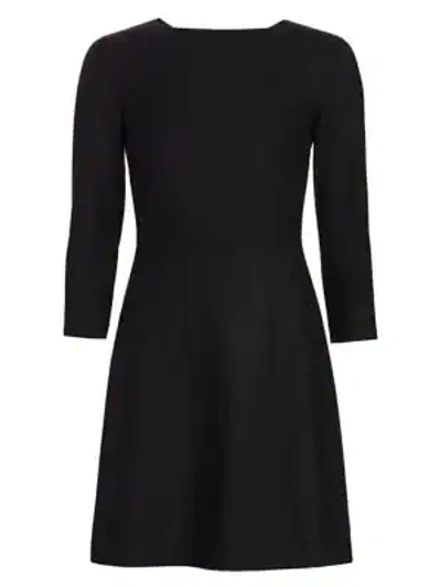 Theory Kamillina Virgin Wool Shift Dress In Black