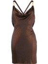 VERSACE DRAPED FRONT MINI DRESS