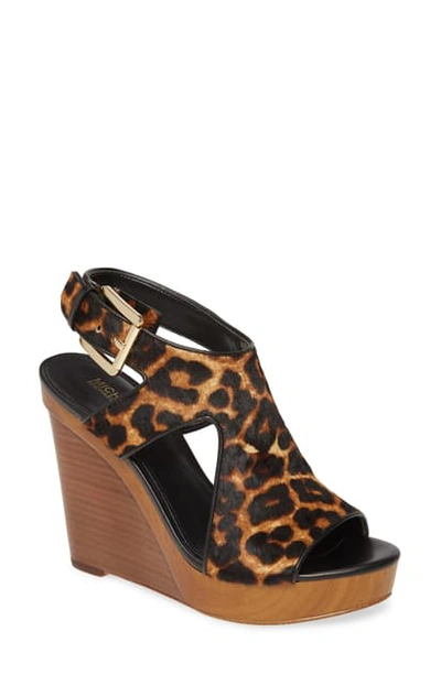 Michael Michael Kors Josephine Wedge Sandal In Cheetah Print Calf Hair