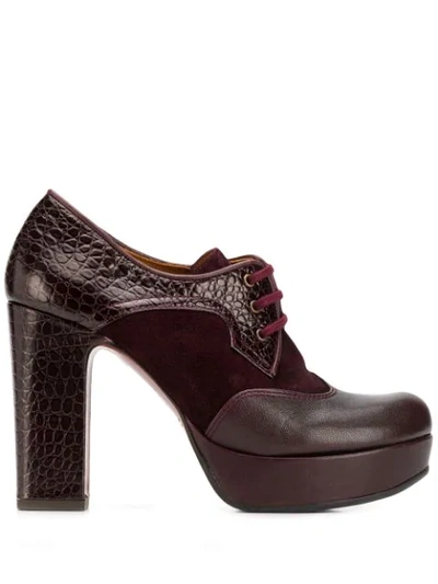 Chie Mihara Platform Lace Up Brogues In Purple