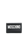 Moschino Logo Print Wallet In Black