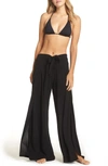 Becca By Rebecca Virtue Modern Muse Wrap Cover-up Pants Women's Swimsuit In Black