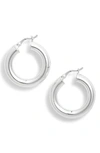 Argento Vivo Mini Tube Hoop Earrings In Silver